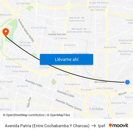Avenida Patria (Entre Cochabamba Y Charcas) to Ipef map
