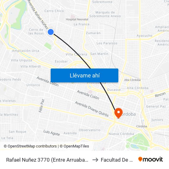 Rafael Nuñez 3770 (Entre Arruabarrena Y Perez De Herrera) to Facultad De Arquitectura map
