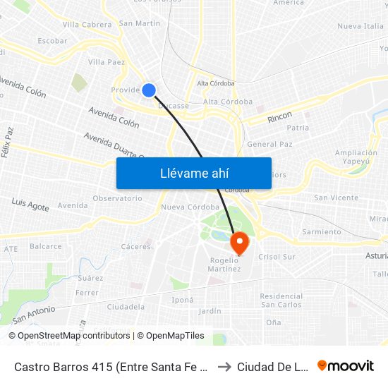Castro Barros 415 (Entre Santa Fe Y Agustin Olmedo) to Ciudad De Las Artes map