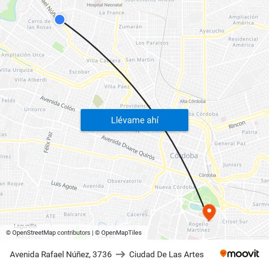 Avenida Rafael Núñez, 3736 to Ciudad De Las Artes map