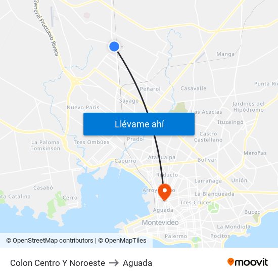 Colon Centro Y Noroeste to Aguada map