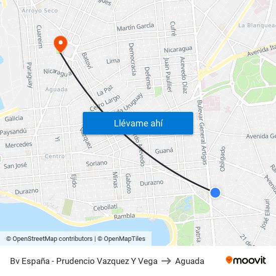 Bv España - Prudencio Vazquez Y Vega to Aguada map