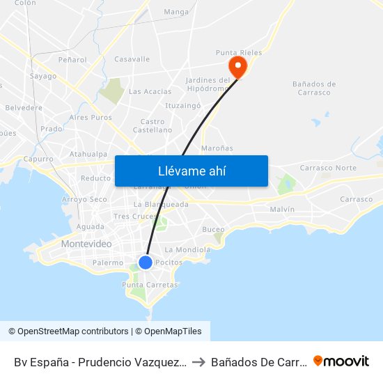 Bv España - Prudencio Vazquez Y Vega to Bañados De Carrasco map