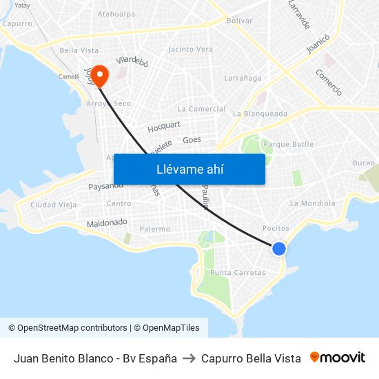 Juan Benito Blanco - Bv España to Capurro Bella Vista map