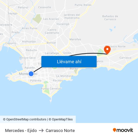 Mercedes - Ejido to Carrasco Norte map
