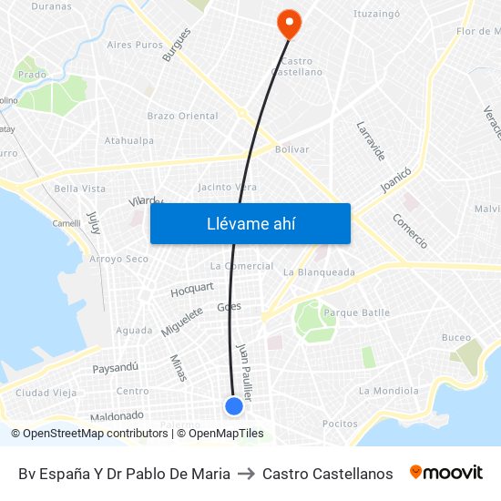 Bv España Y Dr Pablo De Maria to Castro Castellanos map