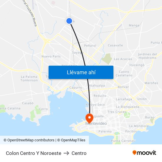 Colon Centro Y Noroeste to Centro map