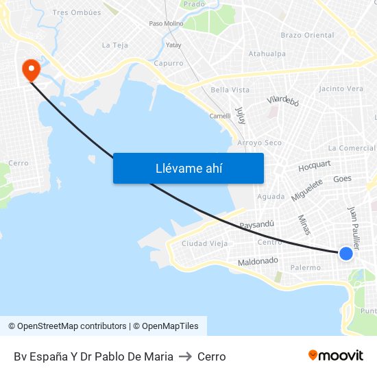 Bv España Y Dr Pablo De Maria to Cerro map