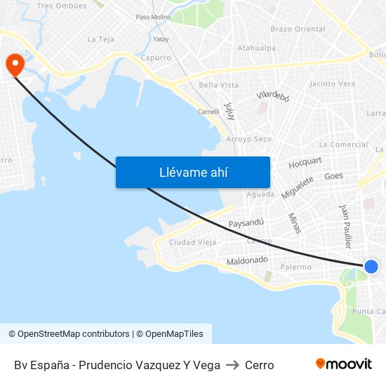 Bv España - Prudencio Vazquez Y Vega to Cerro map