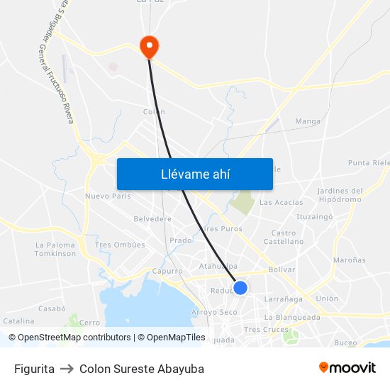 Figurita to Colon Sureste Abayuba map