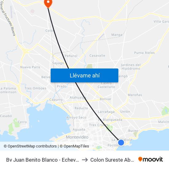 Bv Juan Benito Blanco - Echevarriarza to Colon Sureste Abayuba map