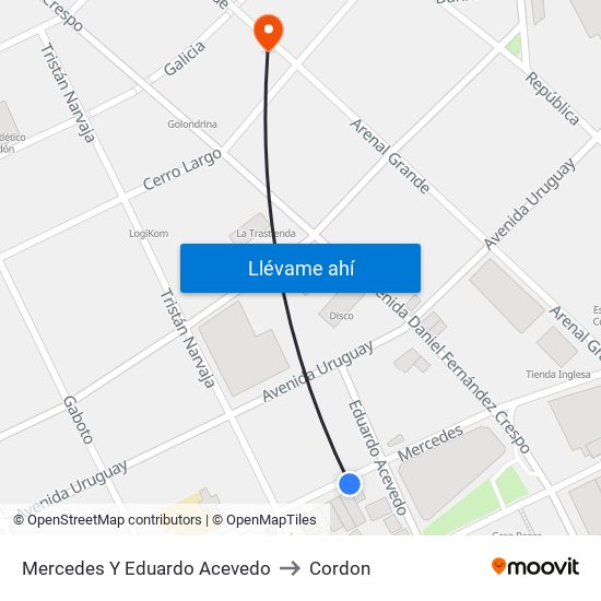 Mercedes Y Eduardo Acevedo to Cordon map