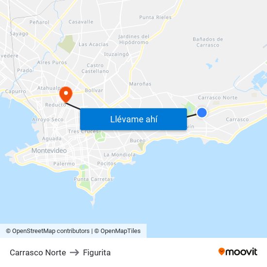 Carrasco Norte to Figurita map