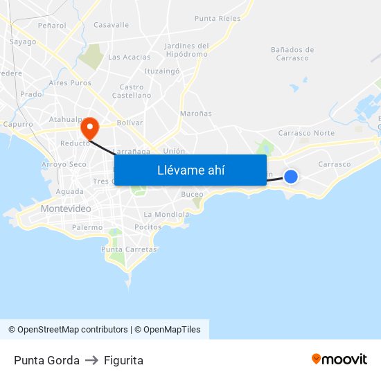 Punta Gorda to Figurita map