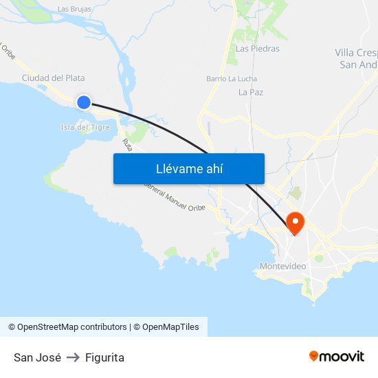 San José to Figurita map
