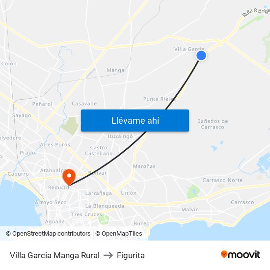 Villa Garcia Manga Rural to Figurita map