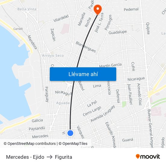 Mercedes - Ejido to Figurita map