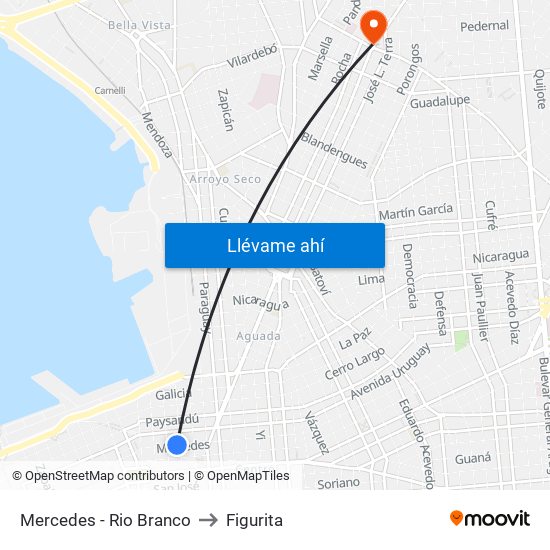 Mercedes - Rio Branco to Figurita map