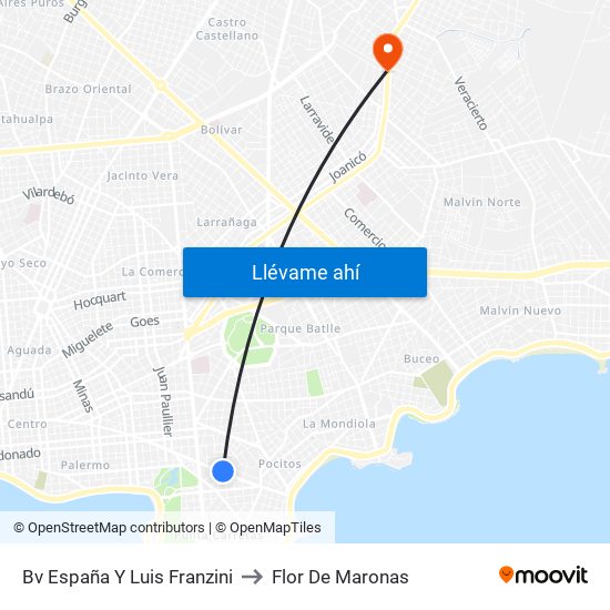 Bv España Y Luis Franzini to Flor De Maronas map