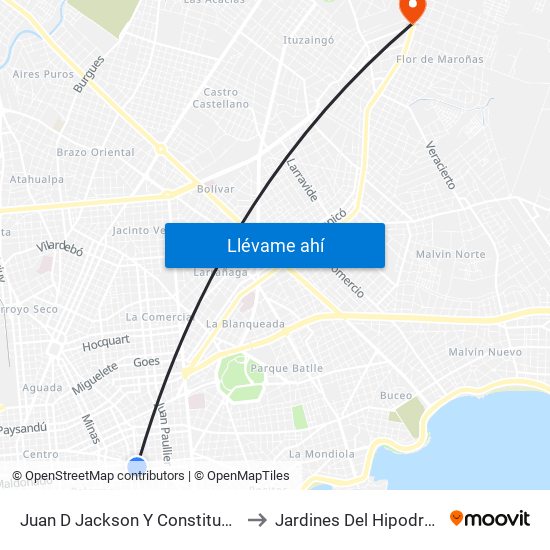 Juan D Jackson Y Constituyente to Jardines Del Hipodromo map