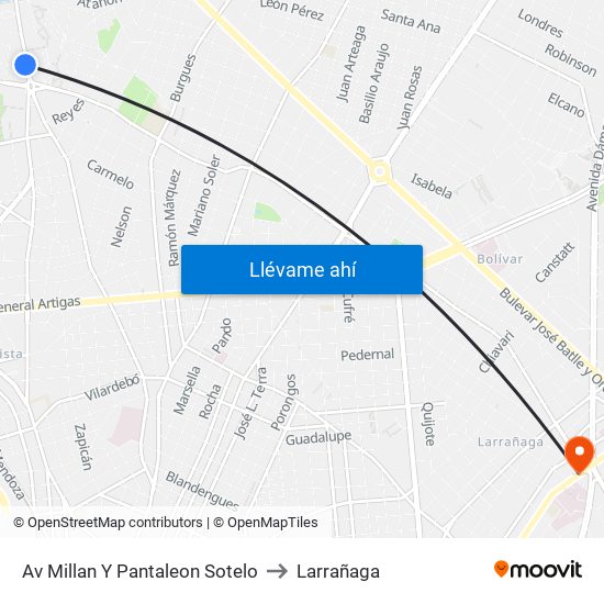 Av Millan Y Pantaleon Sotelo to Larrañaga map