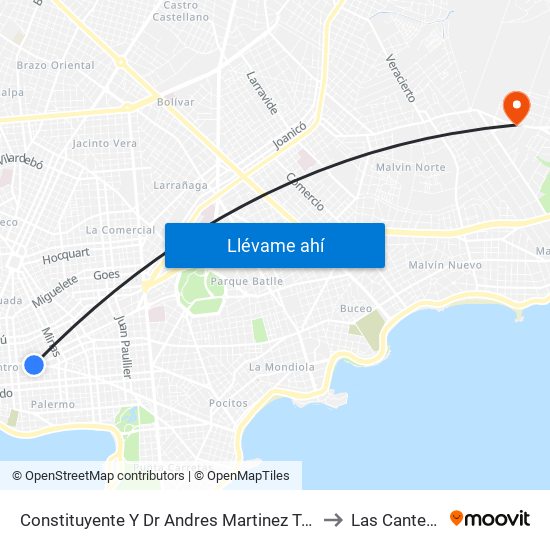 Constituyente Y Dr Andres Martinez Trueba to Las Canteras map