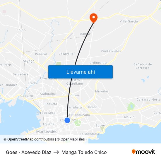 Goes - Acevedo Diaz to Manga Toledo Chico map