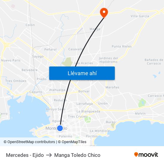 Mercedes - Ejido to Manga Toledo Chico map
