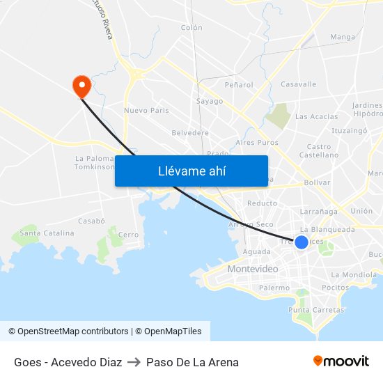 Goes - Acevedo Diaz to Paso De La Arena map