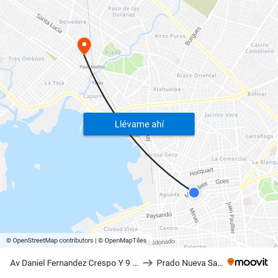 Av Daniel Fernandez Crespo Y 9 De Abril to Prado Nueva Savona map