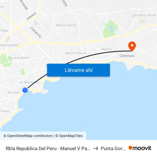 Rbla Republica Del Peru - Manuel V Pagola to Punta Gorda map
