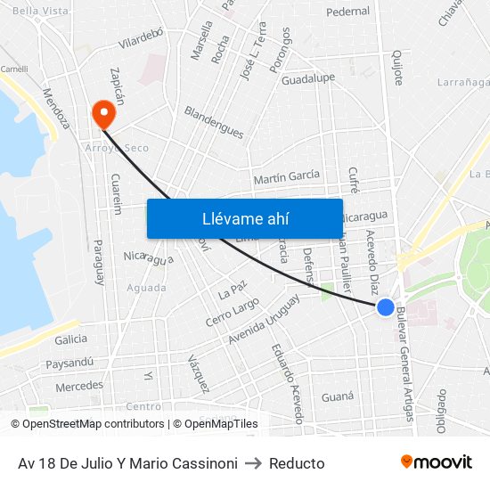Av 18 De Julio Y Mario Cassinoni to Reducto map