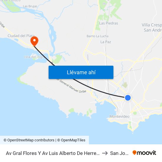 Av Gral Flores Y Av Luis Alberto De Herrera to San José map