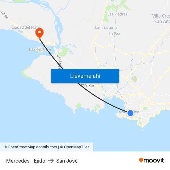 Mercedes - Ejido to San José map