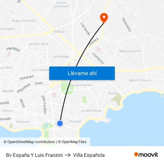 Bv España Y Luis Franzini to Villa Española map
