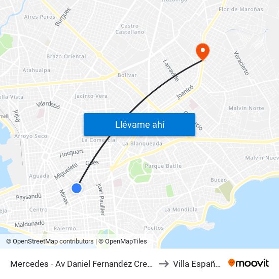 Mercedes - Av Daniel Fernandez Crespo to Villa Española map