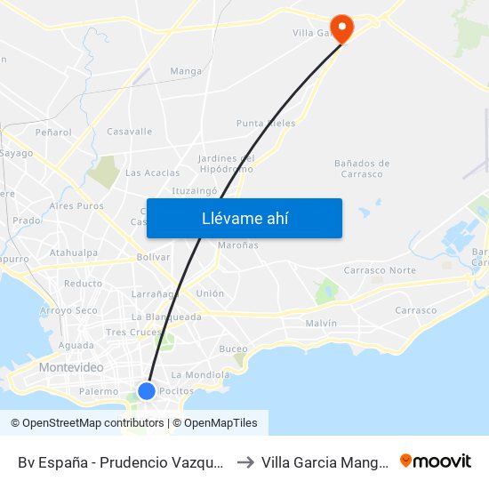Bv España - Prudencio Vazquez Y Vega to Villa Garcia Manga Rural map
