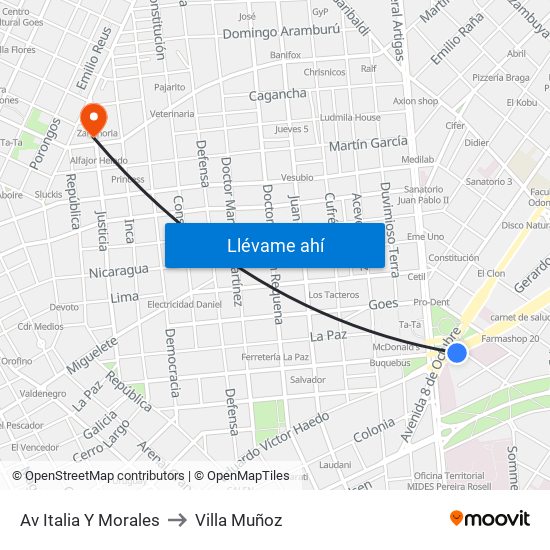 Av Italia Y Morales to Villa Muñoz map