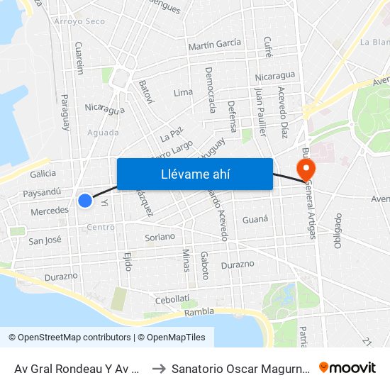 Av Gral Rondeau Y Av Uruguay to Sanatorio Oscar Magurno Souto map