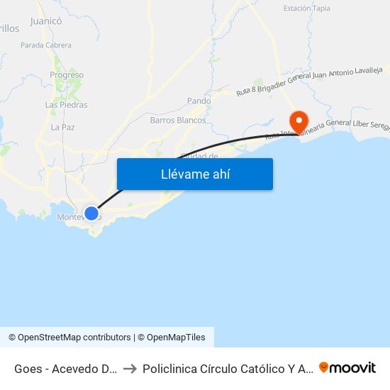 Goes - Acevedo Diaz to Policlinica Círculo Católico Y Asse map