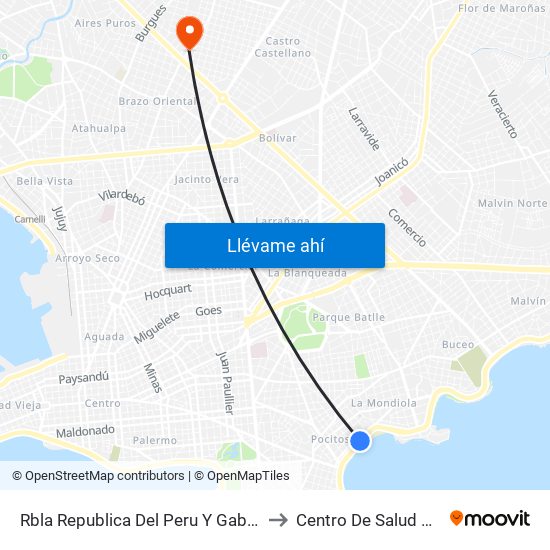 Rbla Republica Del Peru Y Gabriel A Pereira to Centro De Salud Giordano map