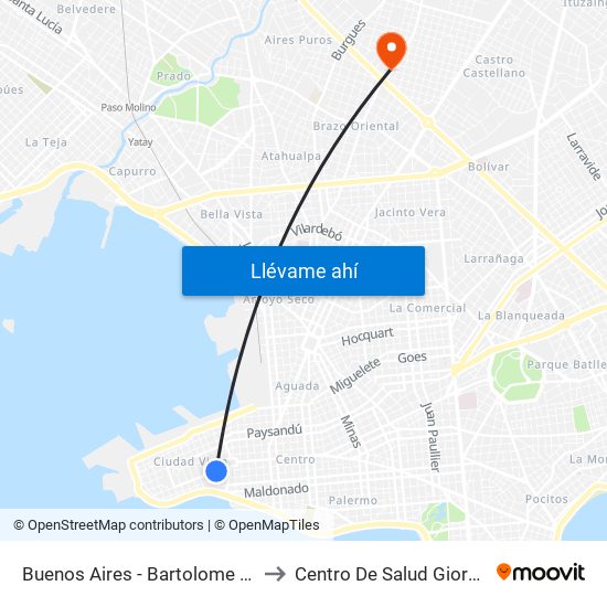 Buenos Aires - Bartolome Mitre to Centro De Salud Giordano map
