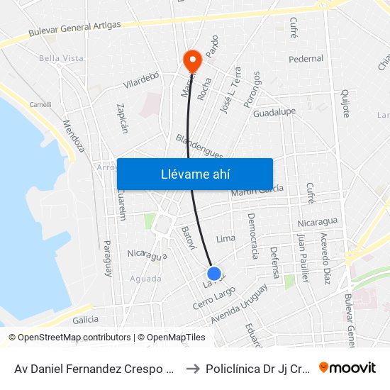 Av Daniel Fernandez Crespo Y 9 De Abril to Policlínica Dr Jj Crottogini map