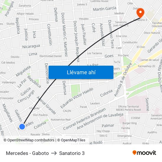 Mercedes - Gaboto to Sanatorio 3 map