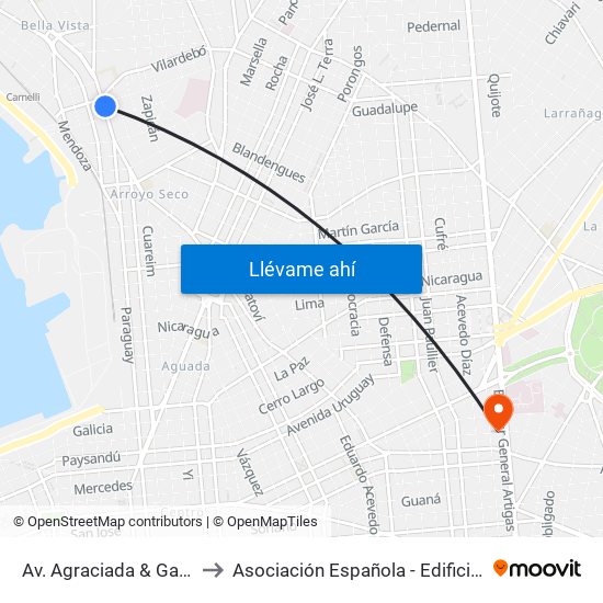 Av. Agraciada & García Morales to Asociación Española - Edificio Oscar Magurno map