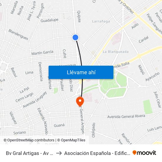 Bv Gral Artigas - Av Gral Garibaldi to Asociación Española - Edificio Oscar Magurno map