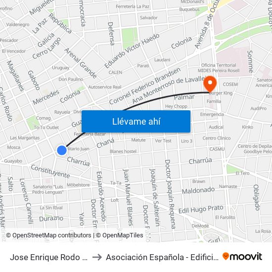 Jose Enrique Rodo - Magallanes to Asociación Española - Edificio Oscar Magurno map