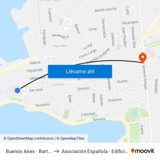 Buenos Aires - Bartolome Mitre to Asociación Española - Edificio Oscar Magurno map