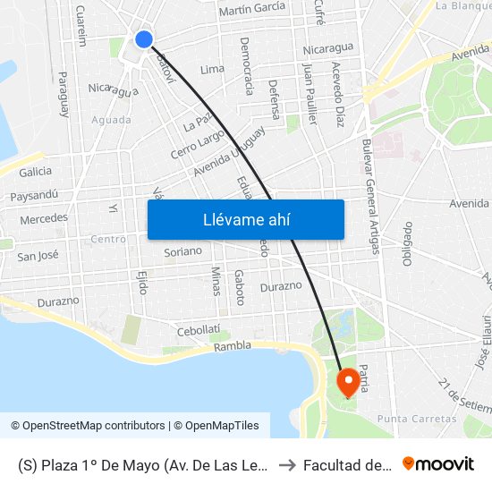 (S) Plaza 1º De Mayo (Av. De Las Leyes & Dr. Luis P. Lenguas) to Facultad de Ingeniería map