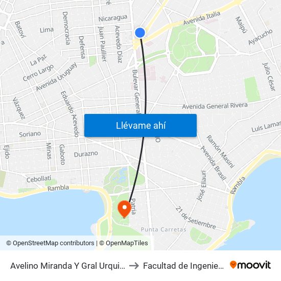 Avelino Miranda Y Gral Urquiza to Facultad de Ingeniería map